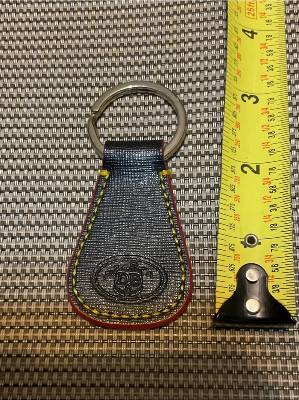 Dooney & Bourke Leather Key Fob with Yellow Stitching - Picture 4 of 5